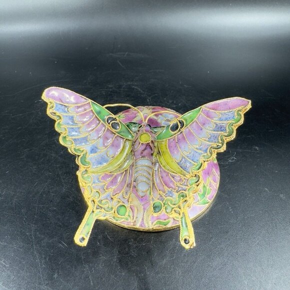 Sankyo Butterfly Cloisonne Enamel Fairy Fantasy Romance Metal Figure Multicolor - Picture 13 of 14